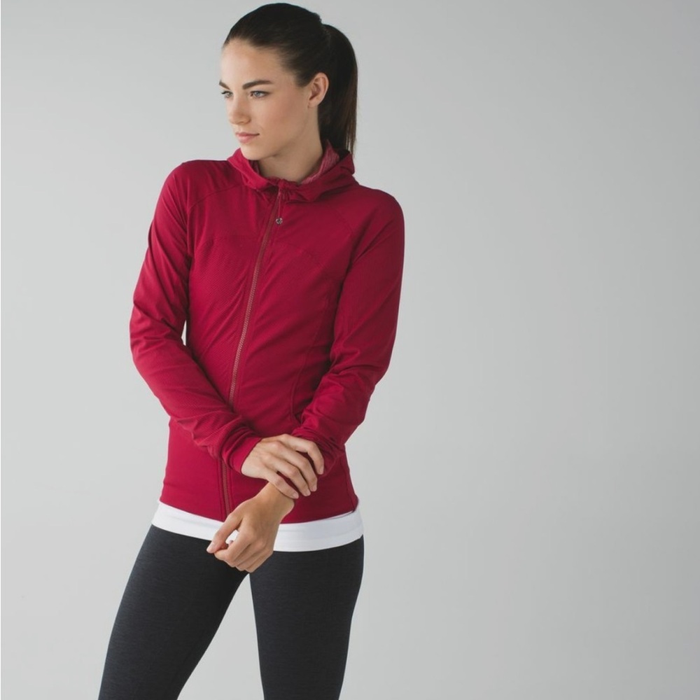 Red Hooded Lululemon Jacket